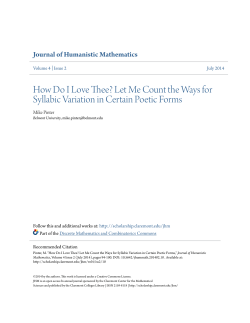 How Do I Love Thee? - Scholarship @ Claremont