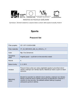 Sports - Obchodní akademie Hodonín