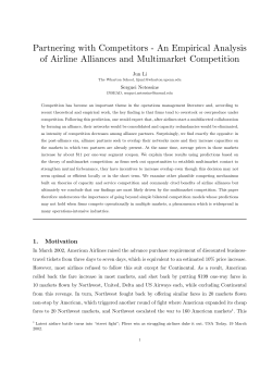 Partnering with Competitors - An Empirical Analysis of Airline