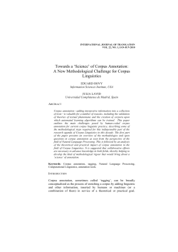 Towards a `Science` of Corpus Annotation: A New Methodological