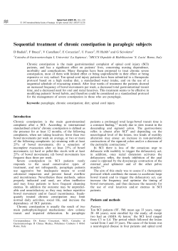 Sequential treatment of chronic constipation in paraplegic