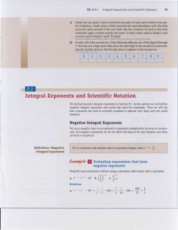 Integral Exponents and Scientific Notation