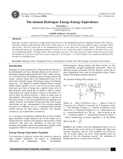 The element Hydrogen: Energy-Energy Equivalence