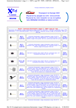 Page 1 sur 2 Immersion thermostats 1 stage, 5 -