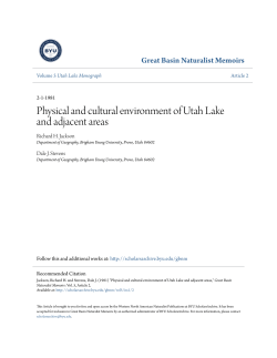 Physical and cultural environment of Utah Lake and adjacent areas