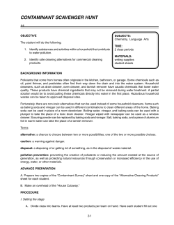 CONTAMINANT SCAVENGER HUNT