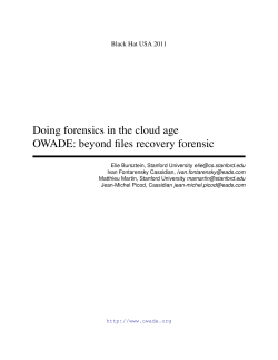 Doing forensics in the cloud age OWADE: beyond