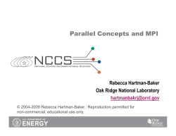 Parallel Concepts and MPI - Great Lakes Consortium for Petascale