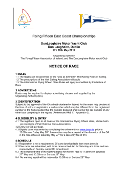 Flying Fifteen East Coast Championships NOTICE OF RACE