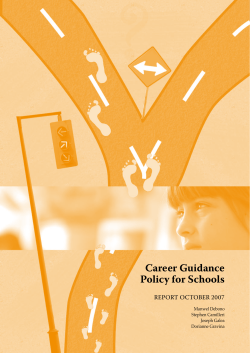 Career Guidance Policy for Schools - The Ministry for Education and