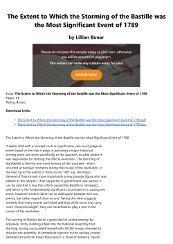 The Extent to Which the Storming of the Bastille