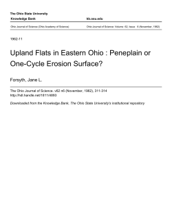 Upland Flats in Eastern Ohio : Peneplain or One