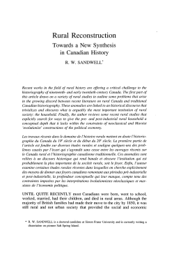 Rural Reconstruction - Histoire sociale / Social History