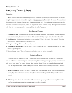 Analyzing Drama (plays)