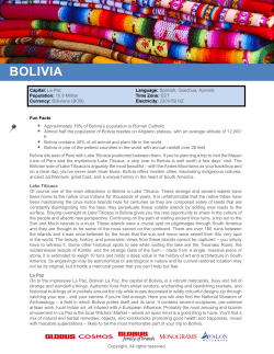 Bolivia Travel Info