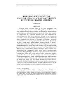 Colonial Legacies and Minority Rights in Ethnically Divided Societies