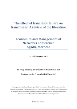 The effect of franchisor failure on franchisees: A review of