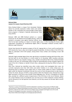 Shahzad Akbar Lawyers for Lawyers Award Nominee 2013 Mirza