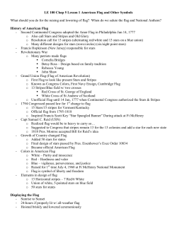LE 100 Chap 5 Lesson 1 American Flag and Other Symbols What