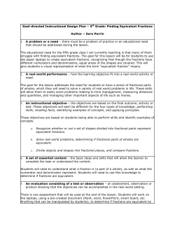 5th Grade: Finding Equivalent Fractions Author &ndash; Sara Perrin 1. A
