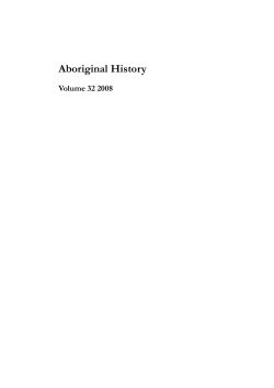 Aboriginal History Journal vol 32 2008 - ANU Press