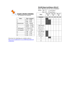 Google Calendar Scheduler (45 minute increments) 1 8:15 &ndash; 9:00 2