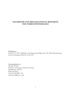 Fallibilism and Organizational Research: The