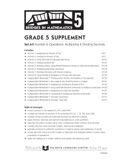 GRADE 5 SUPPLEMENT - The Math Learning Center