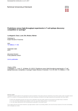 Predictions versus high-throughput experiments in T-cell