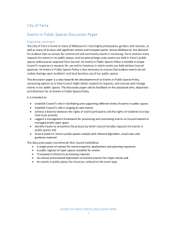 5.2.1 Events in Public Places Discussion Paper