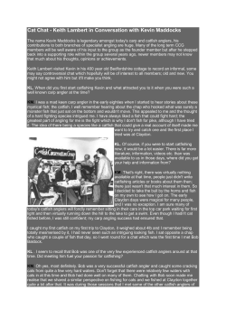 Cat Chat - Keith Lambert in Conversation with Kevin Maddocks