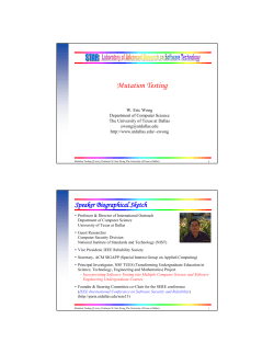 Mutation Testing - The University of Texas at Dallas