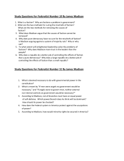 Federalist Number 51 By James Madison