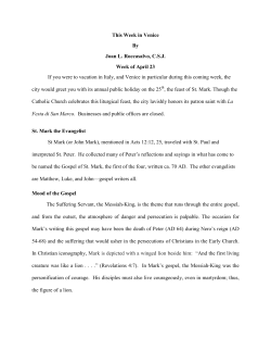 This Week in Venice by Sister Joan Roccasalvo