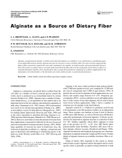 Alginate as a Source of Dietary Fiber