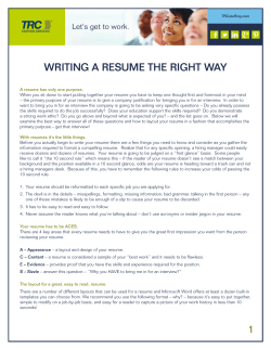 writing a resume the right way 1