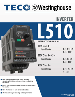 TECO Westinghouse L510 Instruction Manual