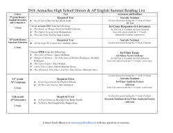 Updated 2016 Summer Reading List