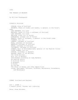 1606 THE TRAGEDY OF MACBETH by William Shakespeare