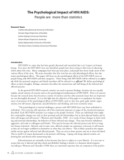 The Psychological Impact of HIV/AIDS: People are