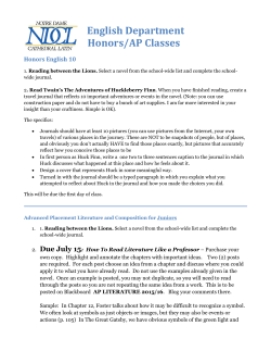 English Department Honors/AP Classes