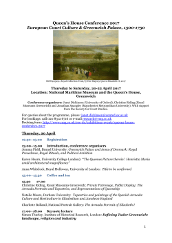 Queen`s House Conference 2017 European Court Culture