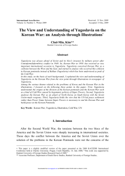 The View and Understanding of Yugoslavia on the Korean War: an