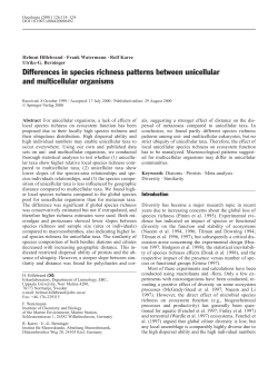 Differences in species richness patterns between unicellular and