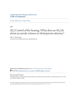 ALJ Control of the hearing: What does an ALJ do