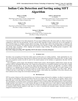 Indian Coin Detection and Sorting using SIFT Algorithm
