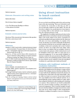 science sampler - National Science Teachers Association