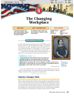 Chapter 8 Section 4 - The Changing Workplace