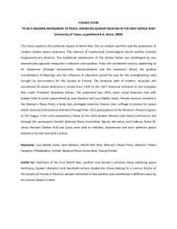 Yukako Otori, To Be a Modern Instrument of Peace