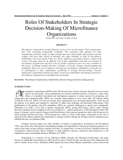 Roles Of Stakeholders In Strategic Decision